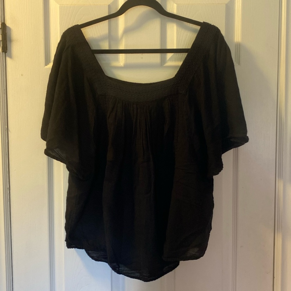 Black Boho Style Blouse